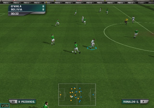 In-game screen of the game World Tour Soccer 2006 on Sony Playstation 2