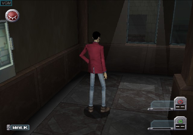 In-game screen of the game Lupin Sansei - Columbus no Isan wa Akenisomaru on Sony Playstation 2