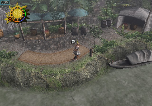 In-game screen of the game Monster Hunter 2 on Sony Playstation 2