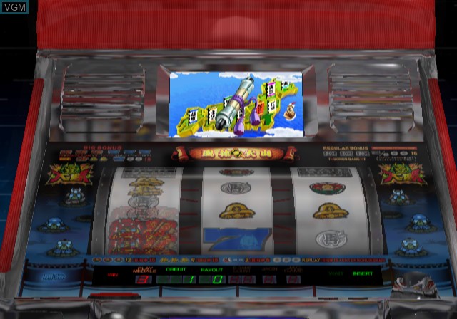In-game screen of the game Rakushou! Pachi-Slot Sengen on Sony Playstation 2