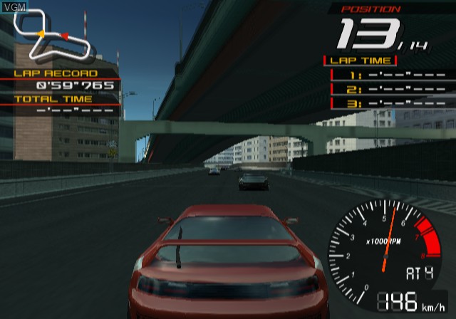 In-game screen of the game Ridge Racer V on Sony Playstation 2