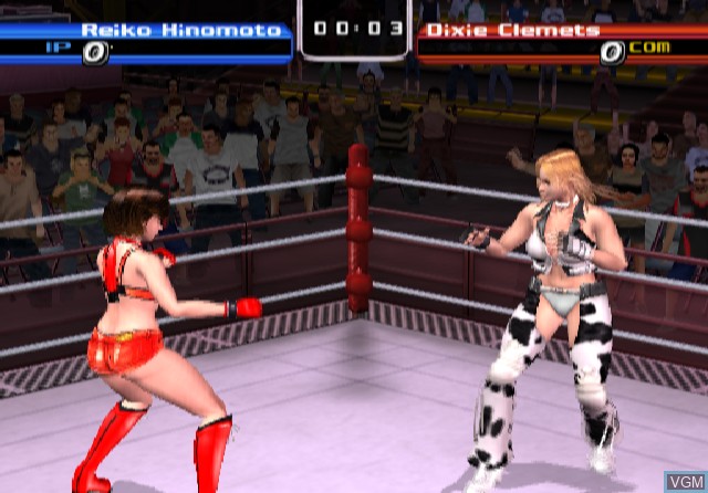 In-game screen of the game Rumble Roses on Sony Playstation 2