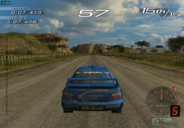 In-game screen of the game Sega Rally 2006 on Sony Playstation 2