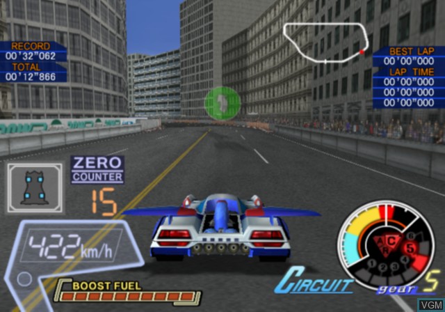 In-game screen of the game Shinseiki GPX Cyber Formula - Road to the Infinity 4 on Sony Playstation 2