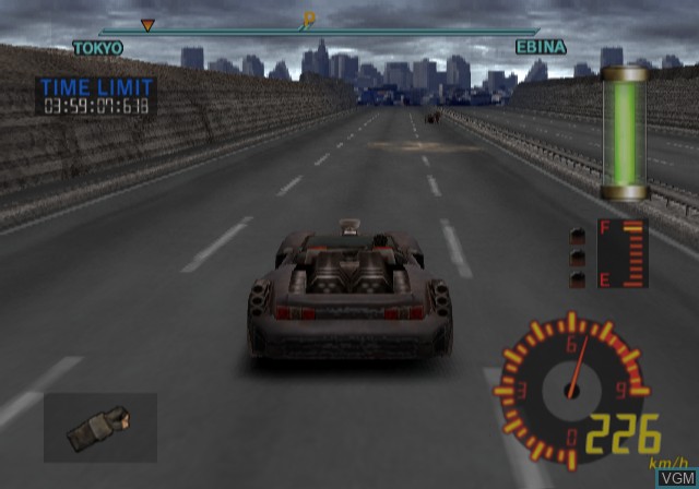 In-game screen of the game Simple 2000 Series Vol. 112 - The Tousou Highway 2 - Road Warrior 2050 on Sony Playstation 2