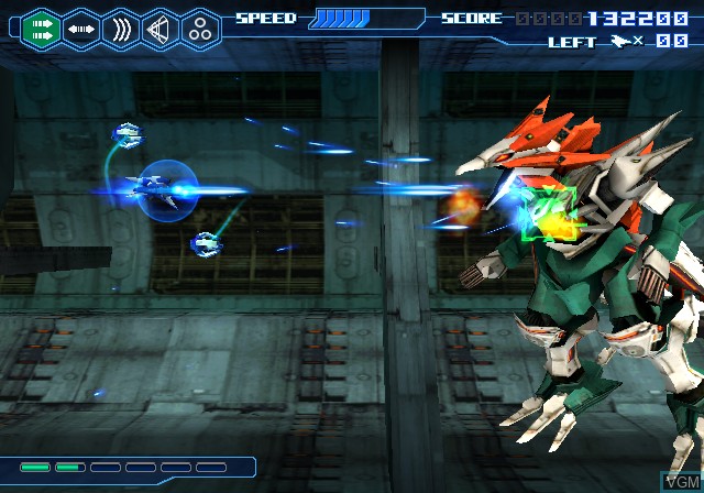 In-game screen of the game Thunder Force VI on Sony Playstation 2