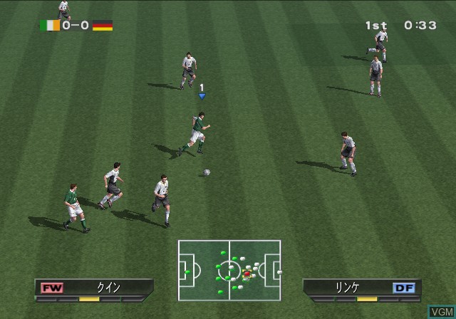 In-game screen of the game World Soccer Winning Eleven 5 Final Evolution on Sony Playstation 2