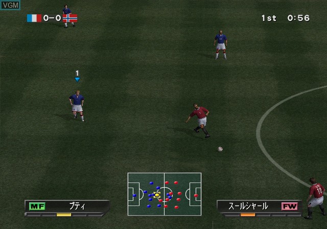 In-game screen of the game World Soccer Winning Eleven 6 Final Evolution on Sony Playstation 2