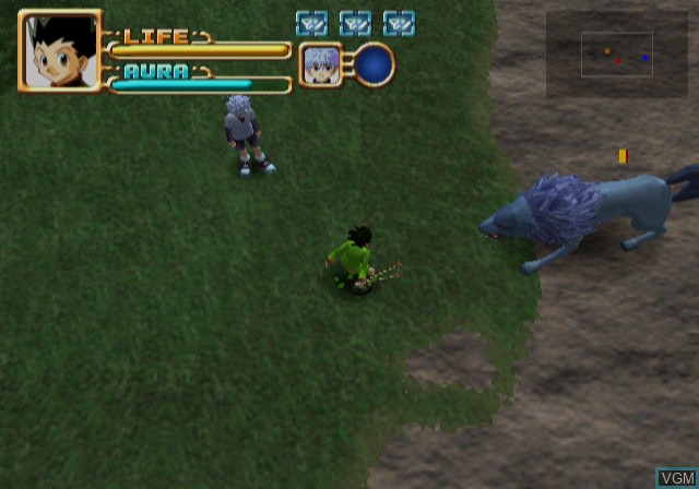 In-game screen of the game Hunter x Hunter - Ryuumyaku no Saidan on Sony Playstation 2