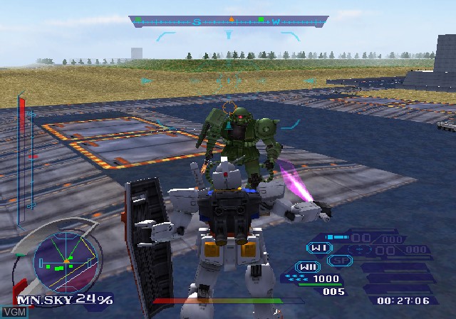 In-game screen of the game Kidou Senshi Gundam Ver. 1.5 on Sony Playstation 2