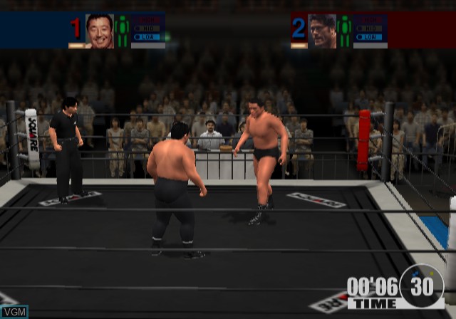 In-game screen of the game All-Star Professional Wrestling II on Sony Playstation 2