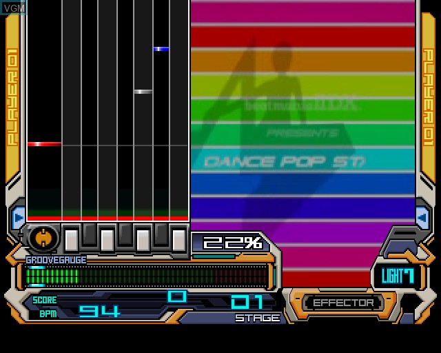 In-game screen of the game BeatMania IIDX 7th Style on Sony Playstation 2