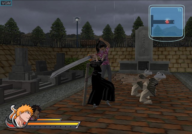 In-game screen of the game Bleach - Erabareshi Tamashii on Sony Playstation 2