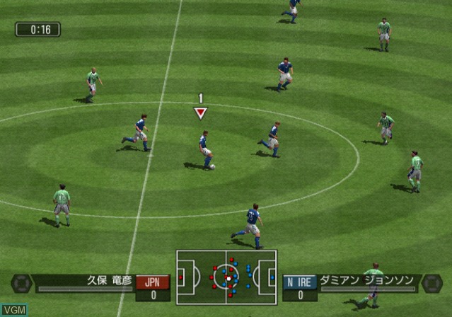 In-game screen of the game FIFA Total Football 2 on Sony Playstation 2