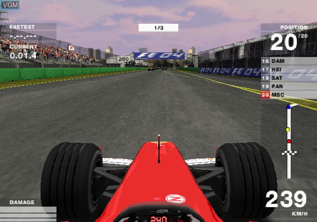 In-game screen of the game Formula One 04 on Sony Playstation 2
