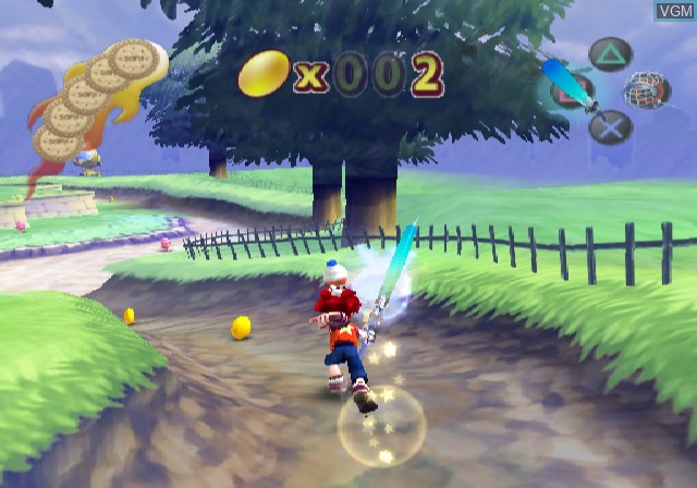 In-game screen of the game Ape Escape 2 on Sony Playstation 2