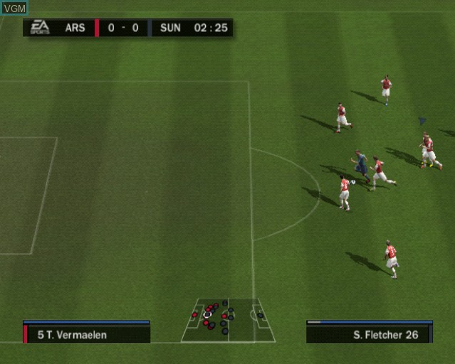 In-game screen of the game FIFA 13 on Sony Playstation 2