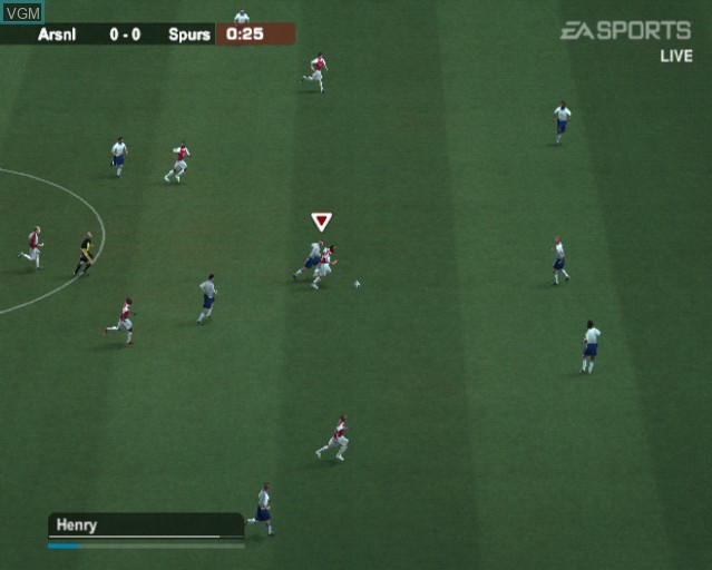 In-game screen of the game FIFA Football 2004 on Sony Playstation 2