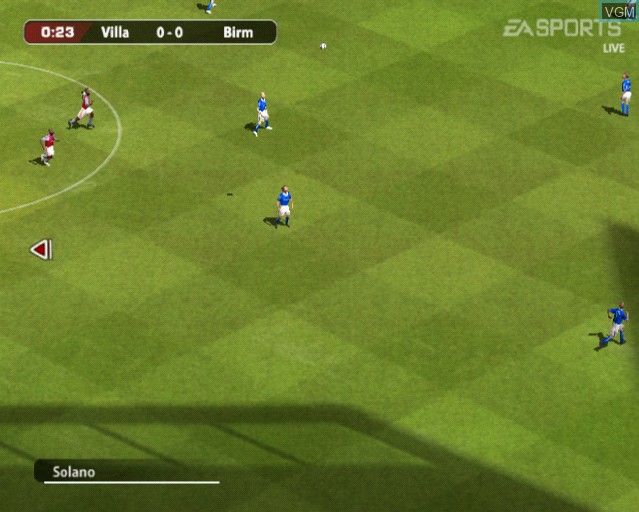 In-game screen of the game FIFA Football 2005 on Sony Playstation 2