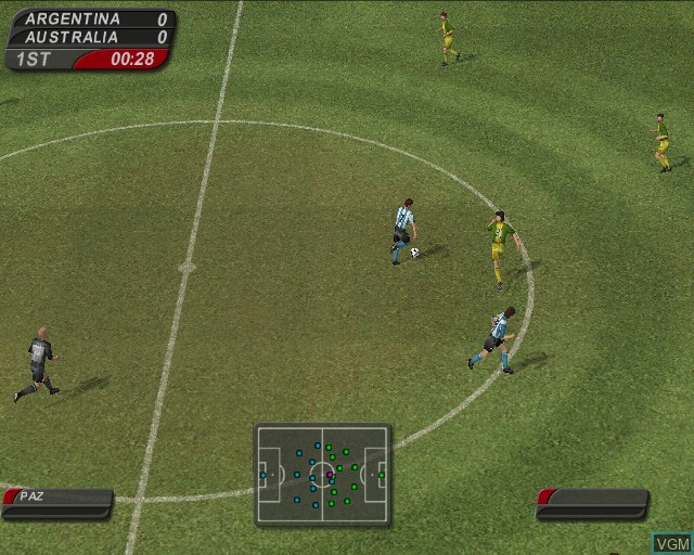 In-game screen of the game Football Generation on Sony Playstation 2