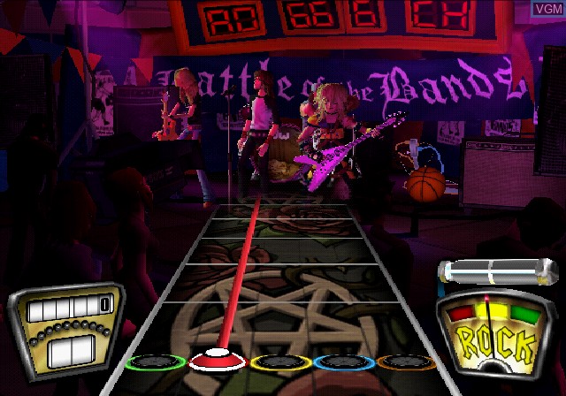 In-game screen of the game Guitar Hero II on Sony Playstation 2