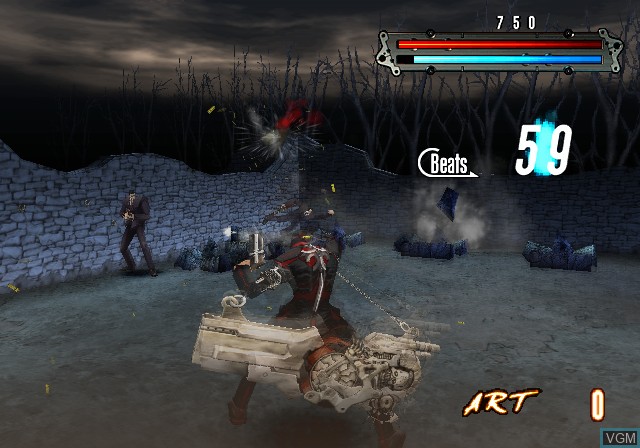 In-game screen of the game Gungrave O.D. on Sony Playstation 2