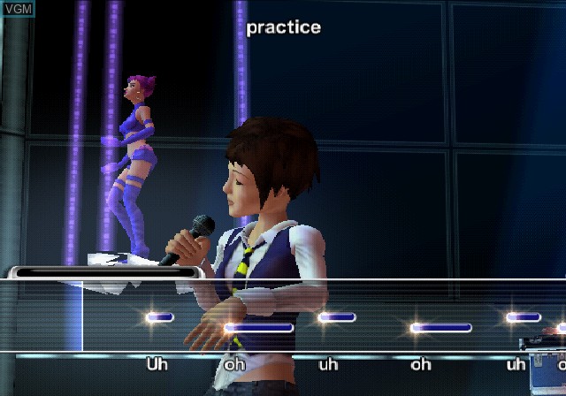 In-game screen of the game Karaoke Revolution Party on Sony Playstation 2