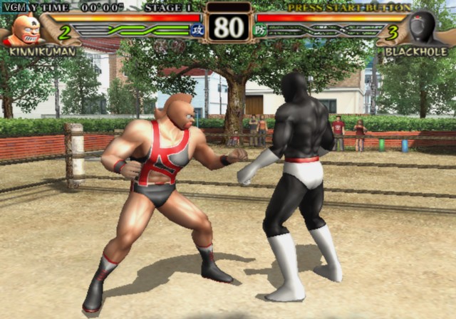 In-game screen of the game Kinnikuman Muscle Grand Prix Max 2 - Tokumori on Sony Playstation 2