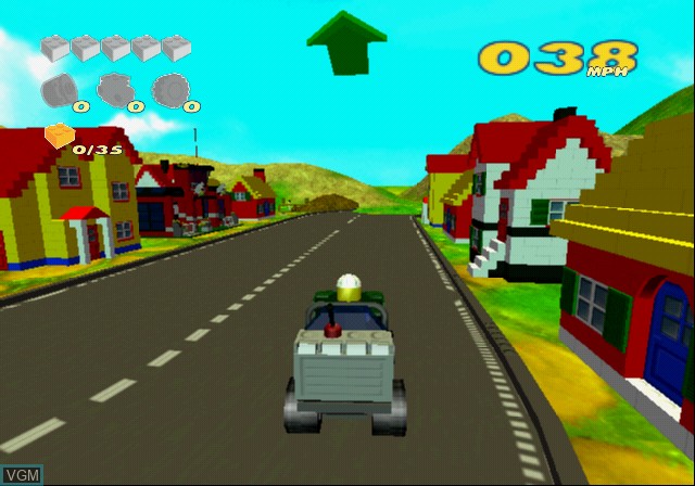 In-game screen of the game LEGO Racers 2 on Sony Playstation 2