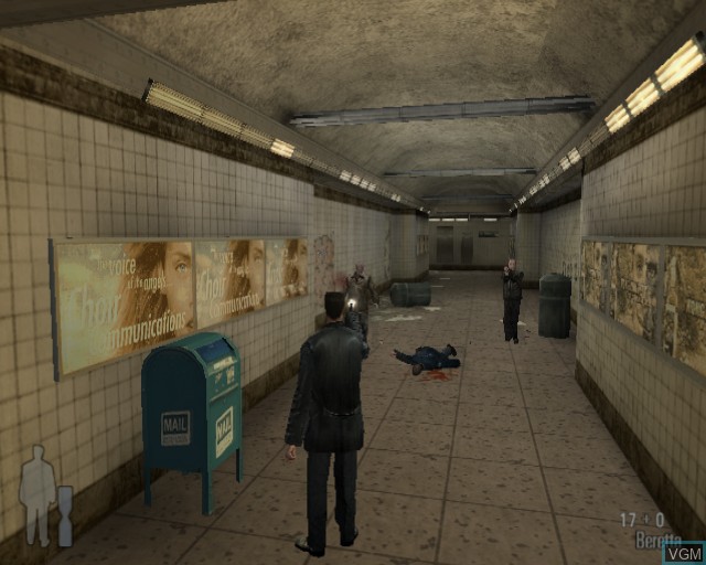 In-game screen of the game Max Payne on Sony Playstation 2