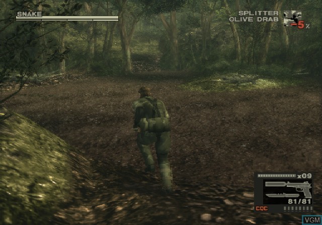 In-game screen of the game Metal Gear Solid 3 - Subsistence on Sony Playstation 2