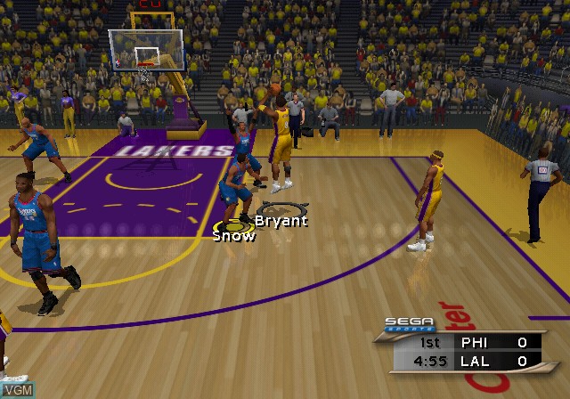 In-game screen of the game NBA 2K2 on Sony Playstation 2