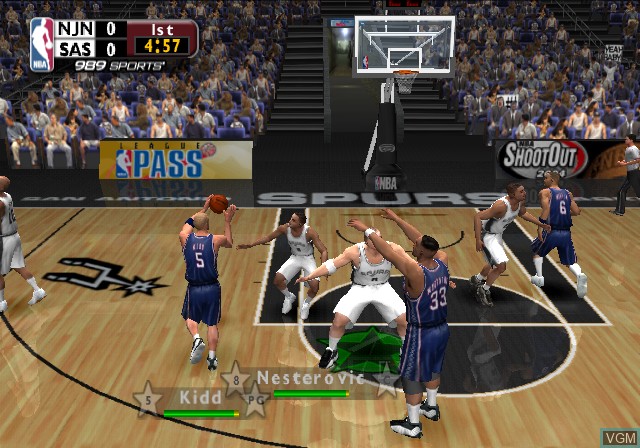 In-game screen of the game NBA ShootOut 2004 on Sony Playstation 2