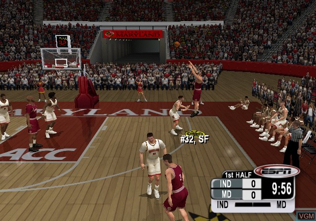 In-game screen of the game NCAA College Basketball 2K3 on Sony Playstation 2