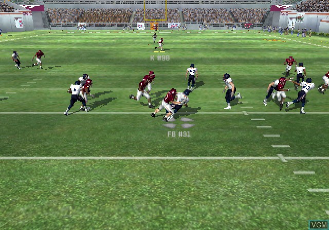 In-game screen of the game NCAA Football 08 on Sony Playstation 2