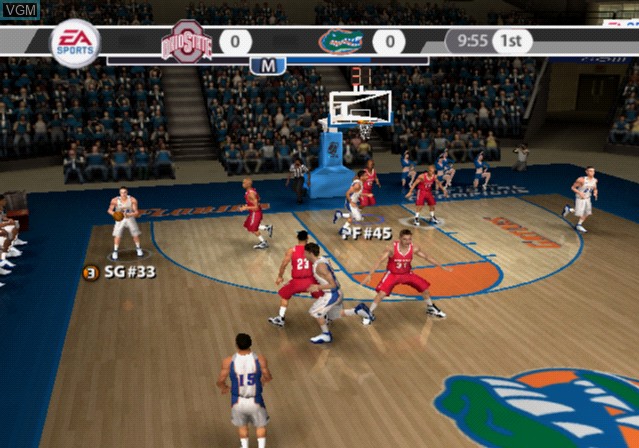 In-game screen of the game NCAA March Madness 08 on Sony Playstation 2