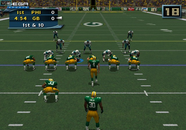 In-game screen of the game NFL 2K2 on Sony Playstation 2