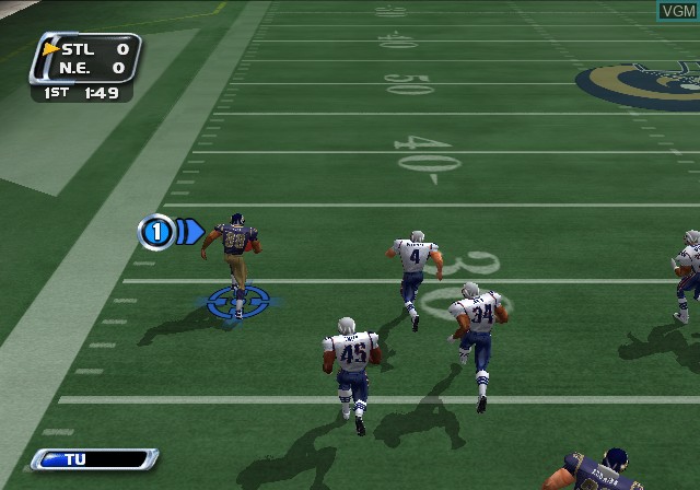 In-game screen of the game NFL Blitz 20-03 on Sony Playstation 2