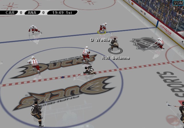 In-game screen of the game NHL 2K7 on Sony Playstation 2