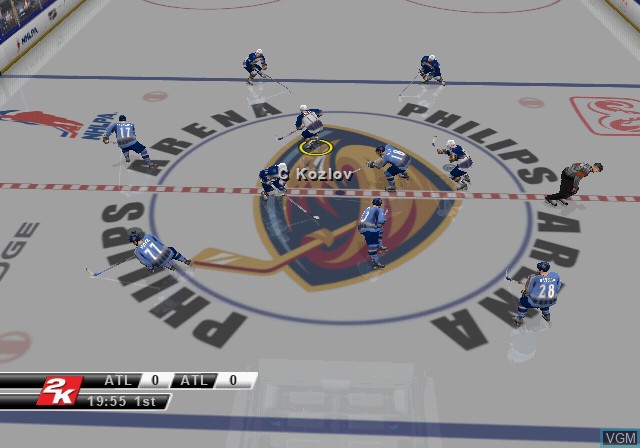 In-game screen of the game NHL 2K8 on Sony Playstation 2