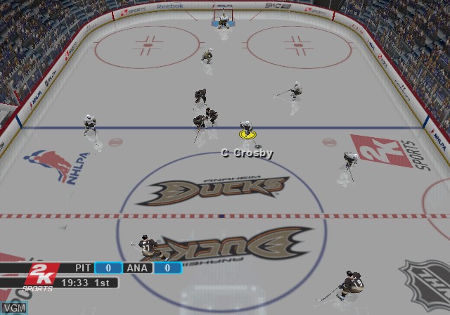 In-game screen of the game NHL 2K10 on Sony Playstation 2