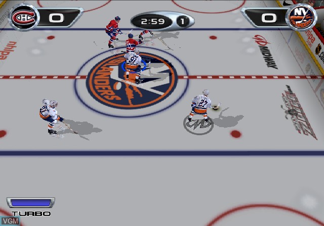 In-game screen of the game NHL Hitz 20-02 on Sony Playstation 2