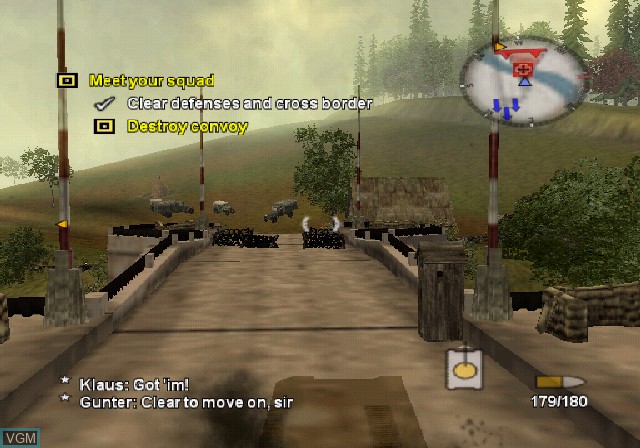 In-game screen of the game Panzer Elite Action - Fields of Glory on Sony Playstation 2