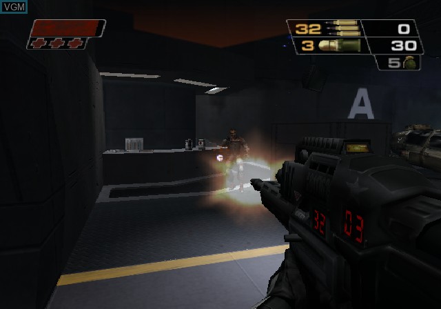In-game screen of the game Red Faction II on Sony Playstation 2