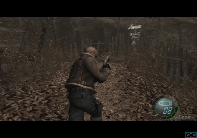 In-game screen of the game Resident Evil 4 on Sony Playstation 2