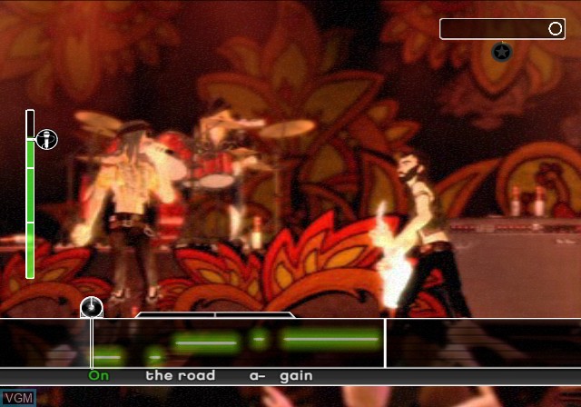 In-game screen of the game Rock Band Country Track Pack on Sony Playstation 2