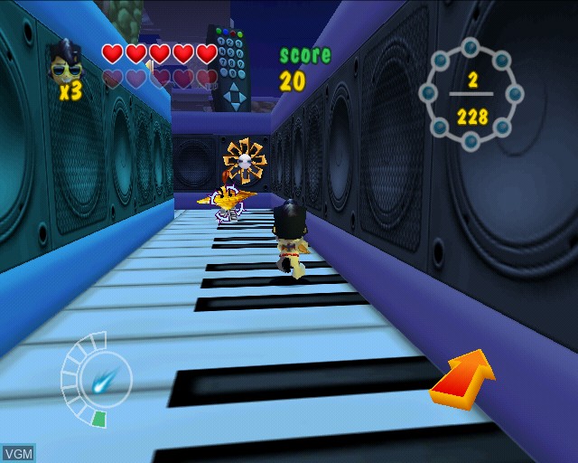In-game screen of the game Rock'N'Roll Adventures on Sony Playstation 2