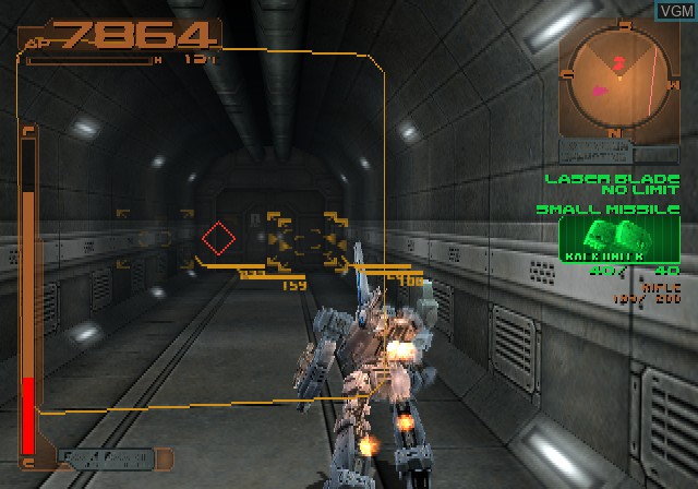 In-game screen of the game Silent Line - Armored Core on Sony Playstation 2
