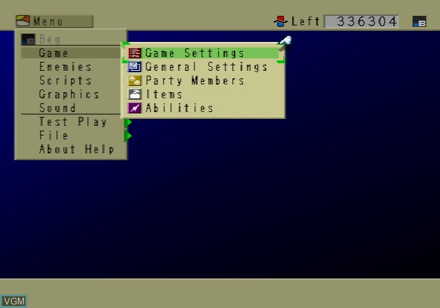 In-game screen of the game RPG Maker II on Sony Playstation 2