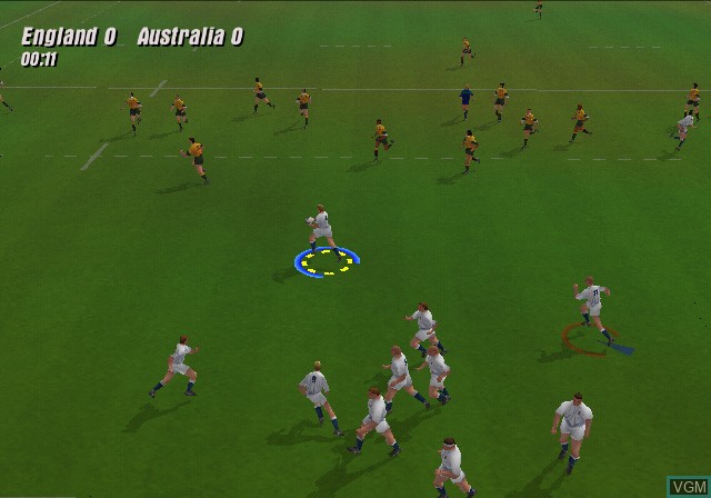 In-game screen of the game Rugby on Sony Playstation 2